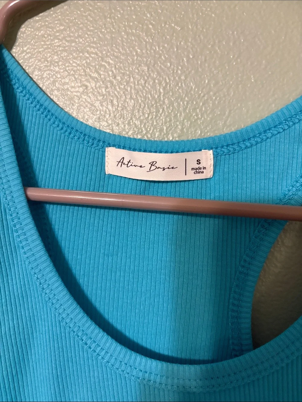 Active Basic Bright Turquoise Ribbed Tank - Picture 2 of 3